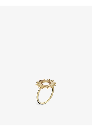 Sunrays 22ct gold-plated sterling silver ring