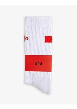 Logo-embellished cotton-blend socks