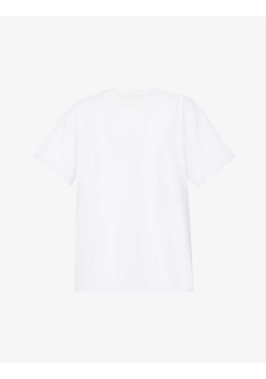 Brand-embroidered oversized cotton T-shirt