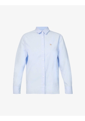 Fox Head-embroidered relaxed-fit cotton shirt