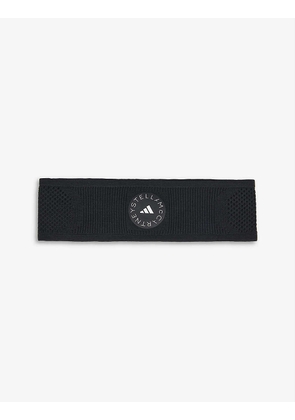 Logo-print stretch-recycled-nylon and polyester headband