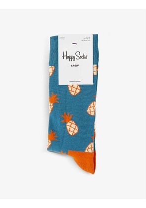 Pineapple cotton-blend socks