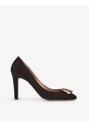 Evelyn ring-embellished leather courts