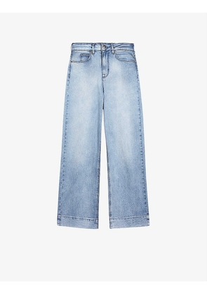 Roseum wide-leg cropped stretch-denim jeans