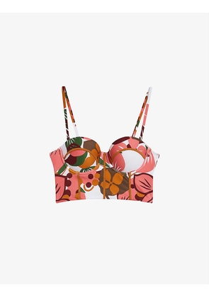 Luce floral-print bikini top