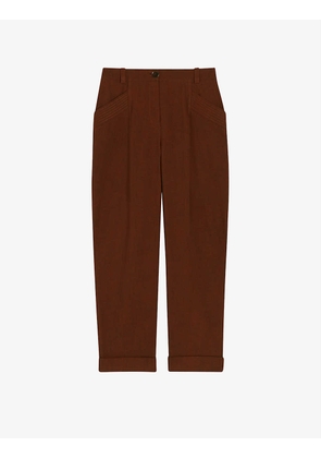 Papaux tapered-leg cropped stretch-woven trousers