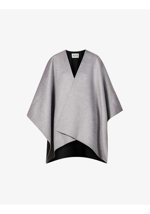 Aria asymmetric wool-blend cape