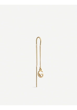 G initial 22ct yellow gold-plated sterling-silver threader earring