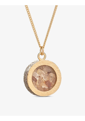 Birthstone Amulet November citrine and 22ct gold-plated sterling silver necklace
