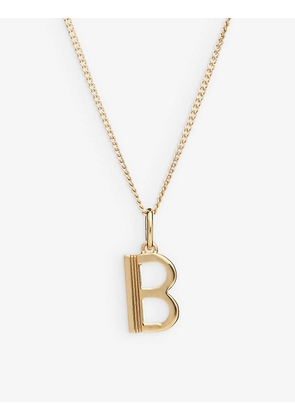 Art Deco B initial 22ct gold-plated sterling-silver necklace