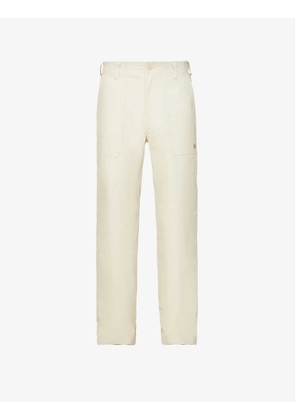 Funkley brand-patch regular-fit straight cotton trousers