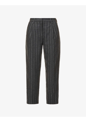 Marian straight-leg high-rise wool-blend trousers