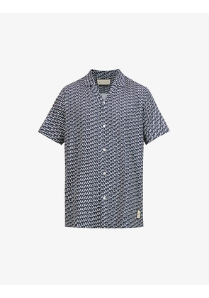 Hayden geometric-print woven shirt