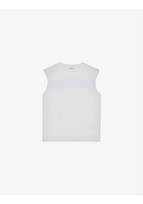 Teoul lace-inset cotton-jersey T-shirt