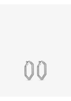 Deco sterling-silver and sapphire hoop earrings