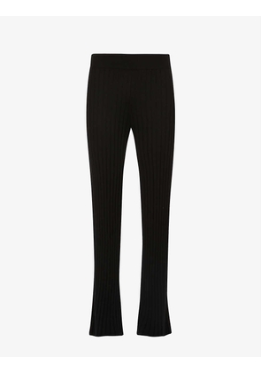 Karen relaxed-fit high-rise wide-leg cashmere trousers