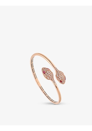 Serpenti 18ct rose-gold and 1.08ct brilliant-cut diamond bangle bracelet