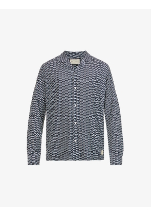 Hayden geometric-print woven long-sleeved shirt