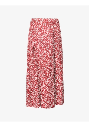 Zoe floral-print woven midi skirt