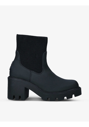 Splash chunky-soled heeled rubber ankle boots