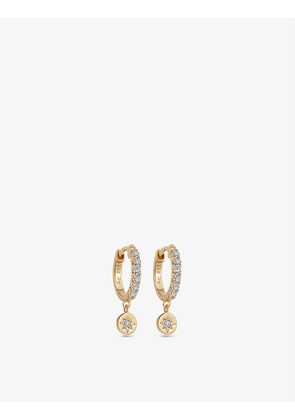 Polaris 18ct yellow gold-plated vermeil sterling-silver and white sapphire drop earrings