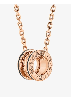 B.zero1 18ct rose-gold and ceramic pendant necklace