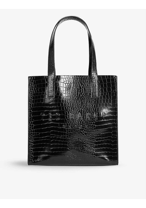 Reptcon faux-leather shopper tote bag
