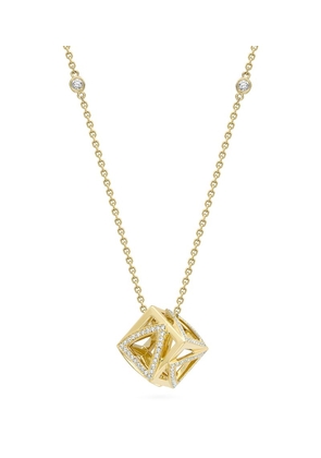 Boodles Yellow Gold And Diamond Be You Cube Pendant Necklace