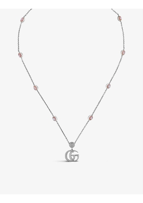 Marmont Double G sterling-silver and mother-of-pearl necklace