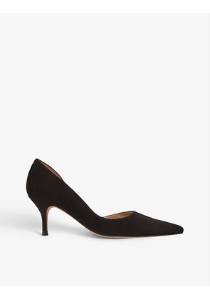 Hazel D'Orsay pointed suede courts