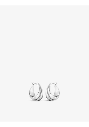 Curve sterling silver hoop earrings