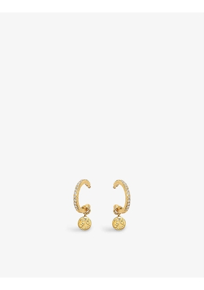 With Love Darling #13 Earth 14ct yellow gold-plated vermeil sterling-silver and cubic zirconia hoop earrings
