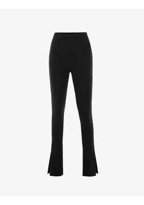 Gloriette flared-leg high-rise stretch-woven trousers