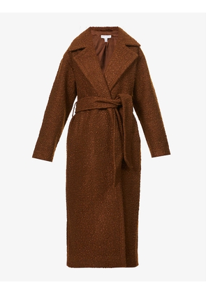 Grayson boucle belted woven coat