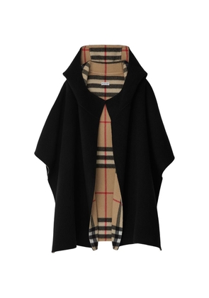 Burberry Wool-Cashmere Check Cape
