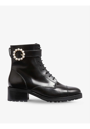 Martina buckle-trim leather ankle boots