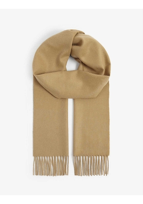 Fringe-trim cashmere scarf