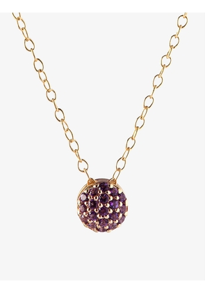 Sandy Leong Dot February birthstone recycled 18ct yellow gold and amethyst necklace