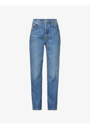 Cynthia straight-leg high-rise recycled and organic cotton-blend denim jeans
