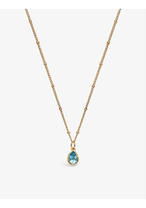 With Love Darling #6 Water Drop 14ct gold-plated vermeil sterling-silver and zircon pendant necklace