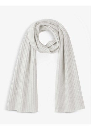 Ribbed-detail cashmere scarf