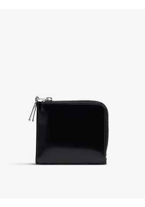 Half-zip leather wallet