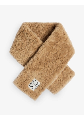 Furiel brand-patch faux-fur scarf