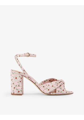 Lucie floral-print woven heeled sandals
