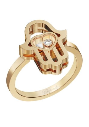 Chopard Rose Gold and Diamond Happy Diamonds Lucky Charms Ring