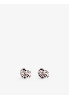 Loves Me Knot brass stud earrings