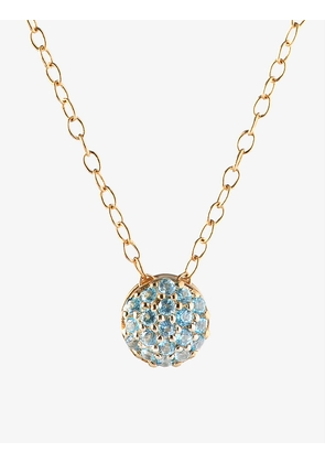 Sandy Leong Dot December birthstone recycled 18ct yellow gold and blue topaz necklace