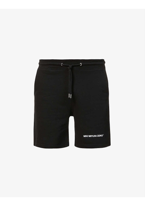 Staple brand-print organic cotton-blend shorts