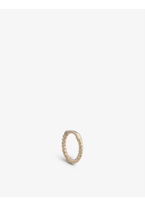 Solid 9ct yellow gold twisted rope hoop earring