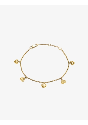 Untamed Deco Hearts 22ct yellow-gold plated sterling silver bracelet